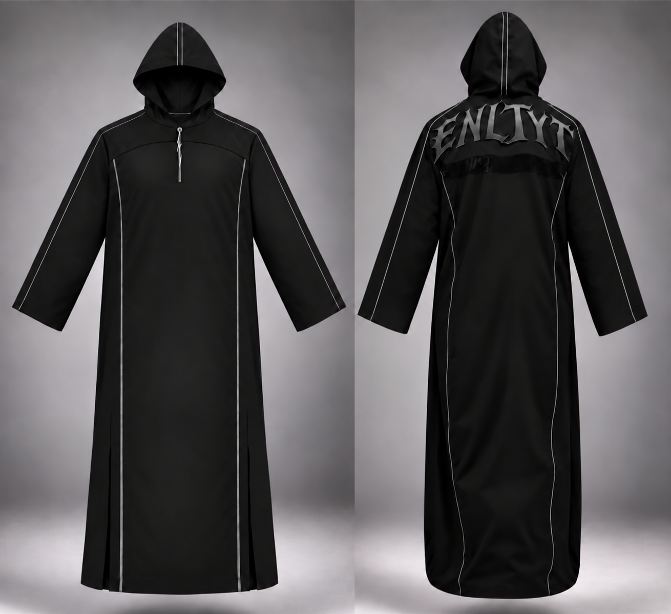 ENLIYT Performance Thobe in black, front and back